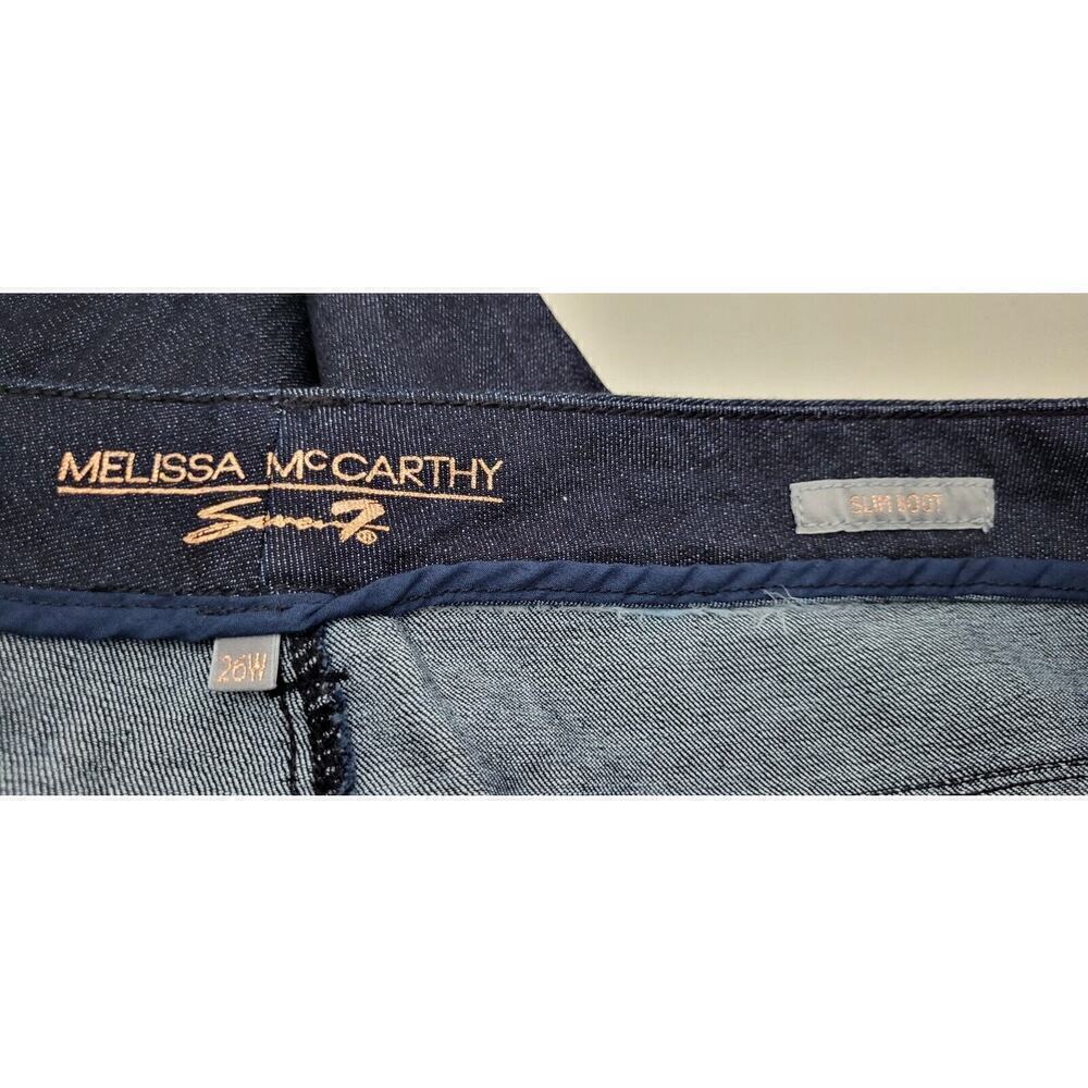 Melissa McCarthy Jeans 26W Seven7 Dark Wash Slim‎ Boot Pants - Picture 8 of 13